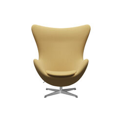 &AElig;gget&trade; 3316 loungestol, Christianshavn 1110 yellow/satin brushed aluminium, Fritz Hansen