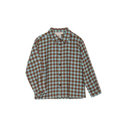 Brushed Collar Shirt, coffee checks, Serendipity