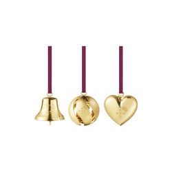 2025 Juleornamentsæt 3 stk., guld, Georg Jensen