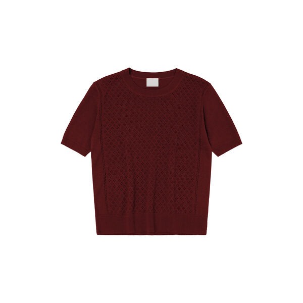 Pointelle Tee, cranberry, FUB
