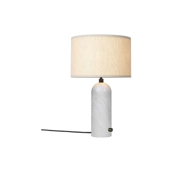 Gravity Table Lamp, white marble/canvas, GUBI
