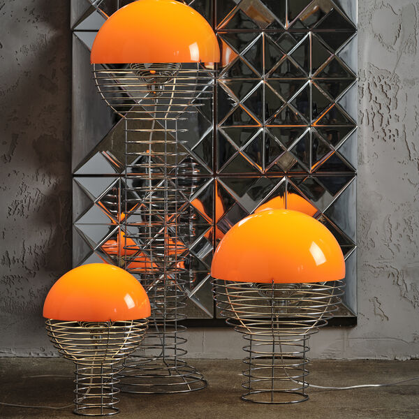 Wire bordlampe, orange, Verpan
