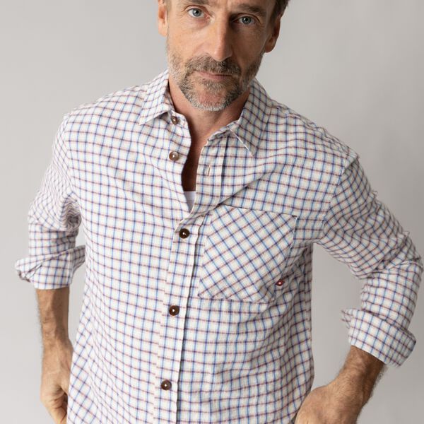 MMGDavid Spring Check Shirt, ecru, MOS MOSH Gallery