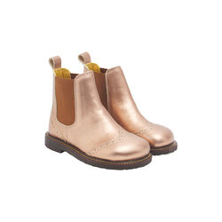 Chelsea støvle med brogue hulmønster, bronze metallic/cognac Chelsea støvle med brogue hulmønster, bronze metallic/cognac, ANGULUS
