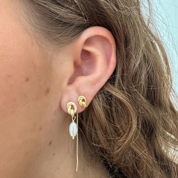Anais pearl øreringe, forsølvet, Pure by Nat