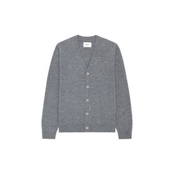Jasper V-neck Cardigan, medium grey mel, NN.07