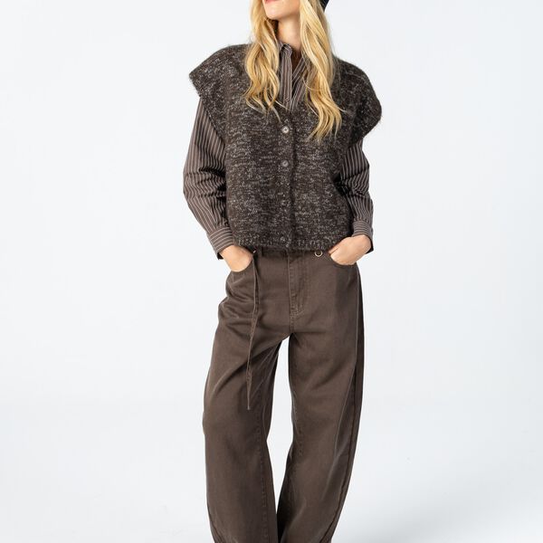Boxy knit vest, brown mix, Coster Copenhagen