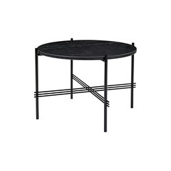 TS Coffee Table Ø55, black marquina marble/black TS Coffee Table Ø55, black marquina marble/black, GUBI