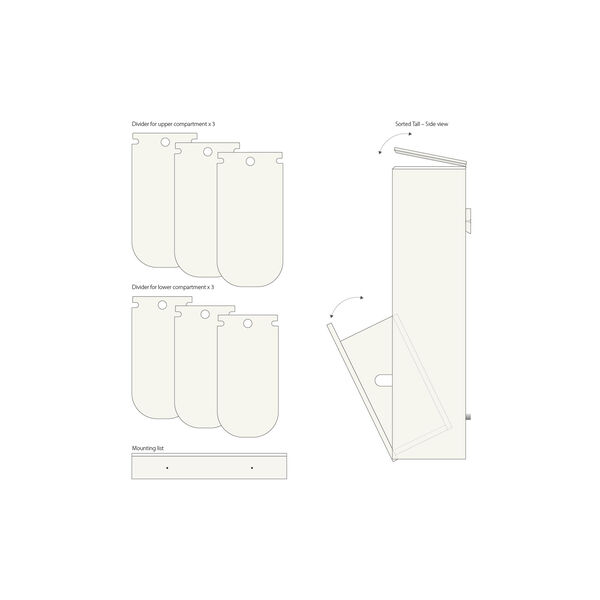 SORTED Premium Tall affaldssortering, white/RAL 9010 SORTED Premium Tall affaldssortering, white/RAL 9010, DesignLife