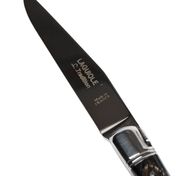Steakkniv, sort horn struktur Steakkniv, sort horn struktur, Laguiole Tradition