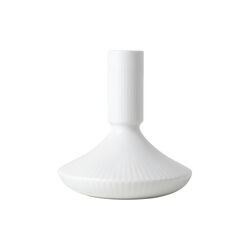 Hvid Riflet lysestage 12 cm, Royal Copenhagen