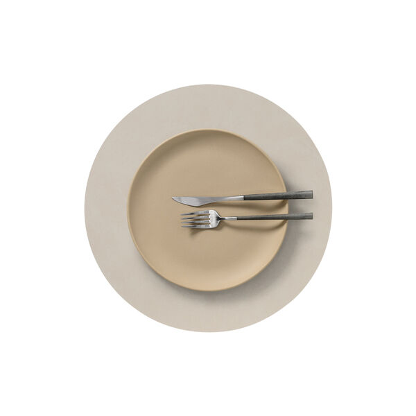 Nupo d&aelig;kkeserviet Circle L, oyster white, LIND DNA