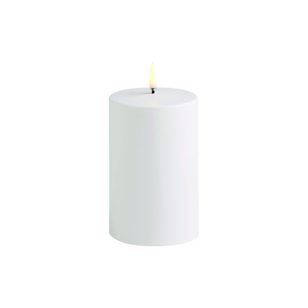 LED Outdoor Pillar Candle 13 cm, white, Uyuni Lighting