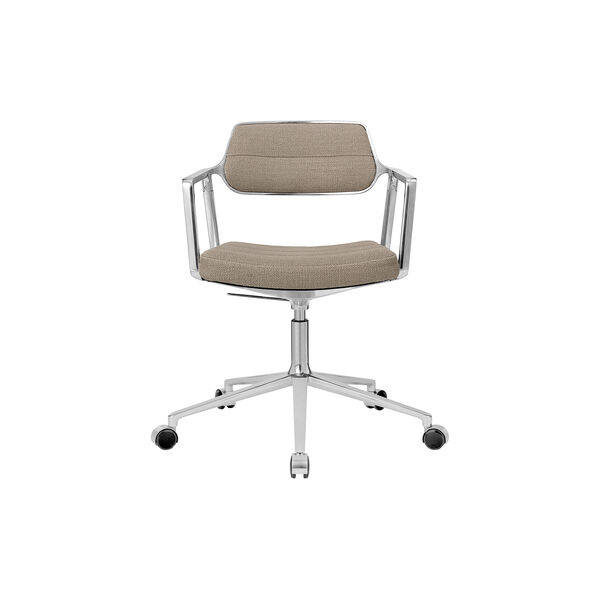 VIPP453 Swivel+ Chair with Castors, dark sand/polished aluminium, Vipp