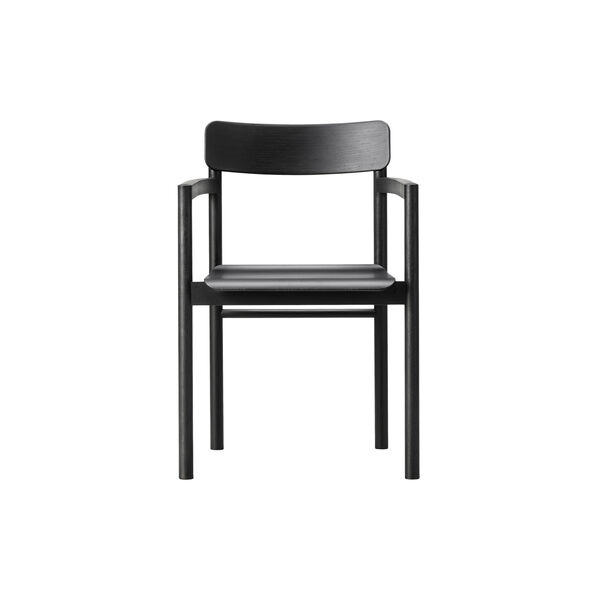 3445 Post spisebordsstol med armlæn, sortlakeret eg 3445 Post spisebordsstol med armlæn, sortlakeret eg, Fredericia Furniture