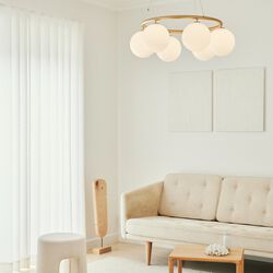 Miira 6 Circular Pendant, brass/opal Miira 6 Circular Pendant, brass/opal, Nuura