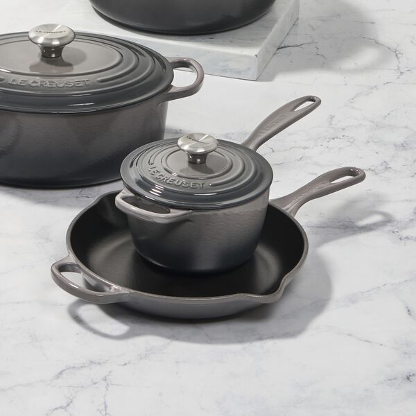 Signature st&oslash;bejern stegepande &Oslash; 23 cm, flint, Le Creuset