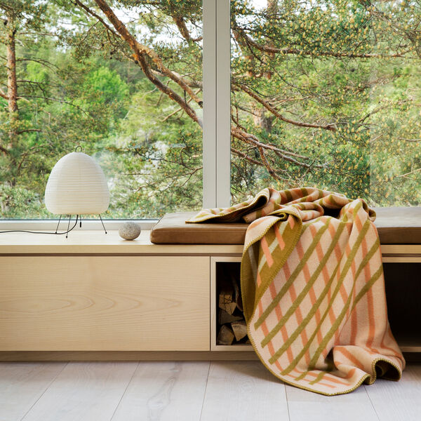 BISLETT Throw, peach & pistachio, Røros Tweed