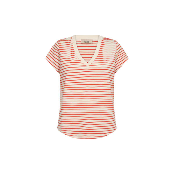 MMKala V-SS Stripe Tee, spicy orange, MOS MOSH