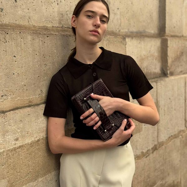 Jolie Grande taske, brown croco, Naledi Copenhagen