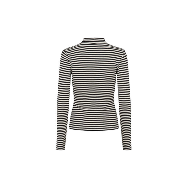 ESBlossom Stripe LS Turtleneck GOTS, snow white black stripe, esmé studios