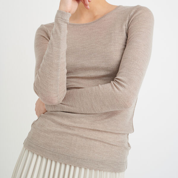 FangIW T-Shirt LS, oatmeal melange, InWear