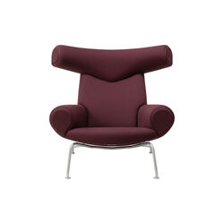 Wegner Ox Chair |  Indian Red| L&aelig;nestol + Ottoman, Fredericia Furniture