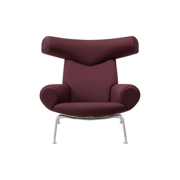 Wegner Ox Chair |  Indian Red| L&aelig;nestol + Ottoman, Fredericia Furniture