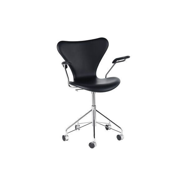 Serie 7™ 3217 fuldpolstret drejearmstol, Soft sort, Fritz Hansen
