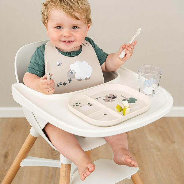 Tiny Farm foodie inddelt tallerken, sand Tiny Farm foodie inddelt tallerken, sand, Done by Deer