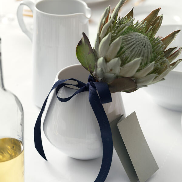 Hvid Riflet vase 15 cm, Royal Copenhagen