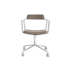VIPP452 Swivel Chair with Castors, dark sand/polished aluminium, Vipp