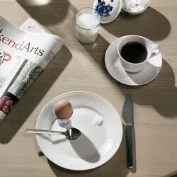 Hvid Riflet tallerken Ø 22 cm, Royal Copenhagen