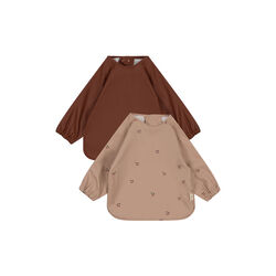 2-pak langærmet hagesmæk, cherry, Konges Sløjd