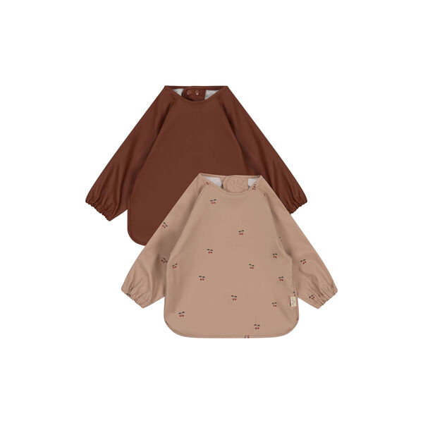 2-pak langærmet hagesmæk, cherry, Konges Sløjd