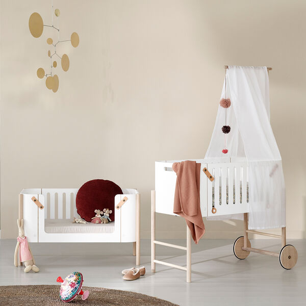 Wood co-sleeper inkl. ombyg til bænk, hvid/eg, Oliver Furniture