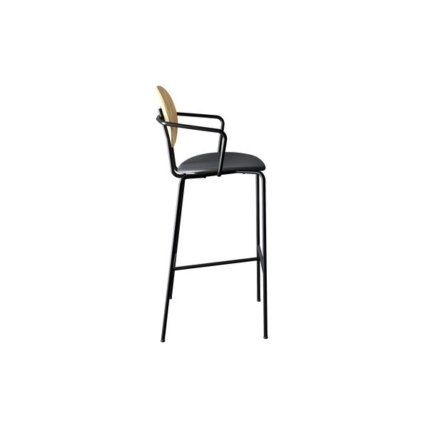 PIET HEIN Bar Chair with Arms, hvidpigmenteret eg//Solid Black 509, Sibast Furniture