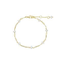Lina armb&aring;nd, guldbelagt/white pearls, Pure by Nat