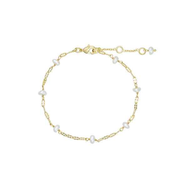 Lina armb&aring;nd, guldbelagt/white pearls, Pure by Nat