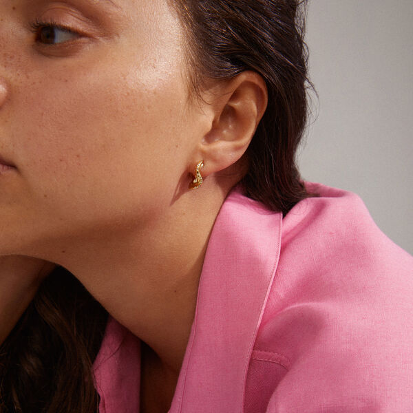 EVRA recycled organiske krystal hoops, guld, Pilgrim