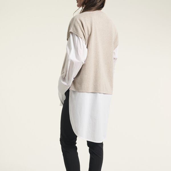 Kumo cashmere &aelig;rmel&oslash;s bluse, ivory melange, BITTE KAI RAND