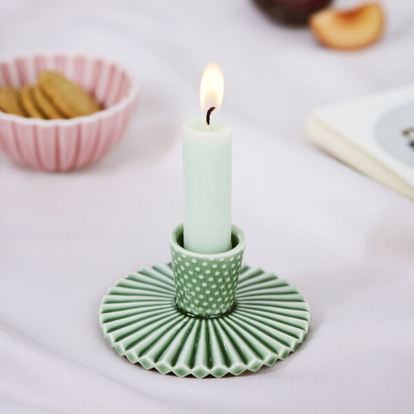 Pipanella Candlestick Fan Dot, spruce, Dottir Nordic Design