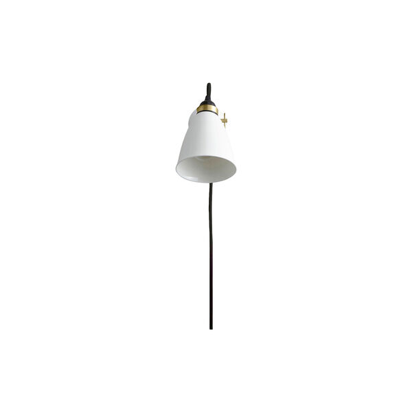 Hector 30 Wall Light Plug with Switch and Cable, natural white/grey, Original BTC