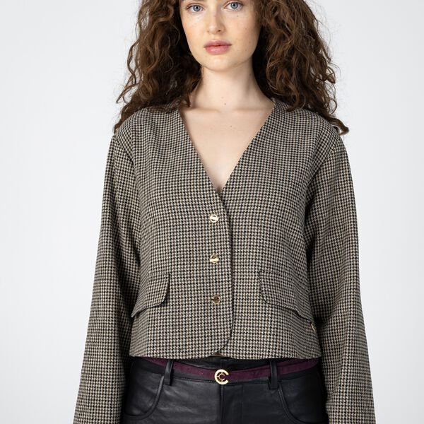 Check jacket, black/ sand mix, Coster Copenhagen