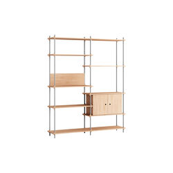 Shelving Tall Cabinet, oak/stainless steel, MOEBE