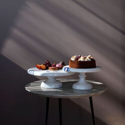 Blå Mega Riflet fad på fod 23 cm, Royal Copenhagen