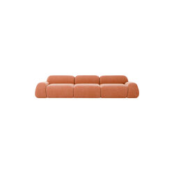 Wolke 4-seater Modular Sofa, velvety woven terracotta, Westwing Collection