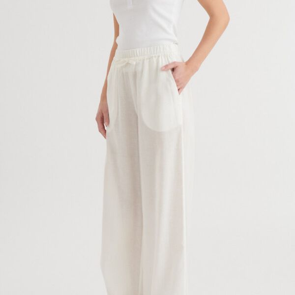 Carina Pants, bright white, Basic Apparel