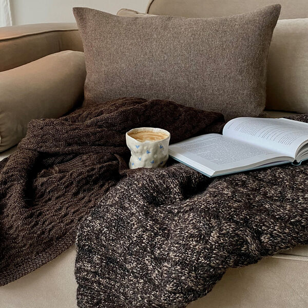 Cable plaid, brown/black, ELVANG