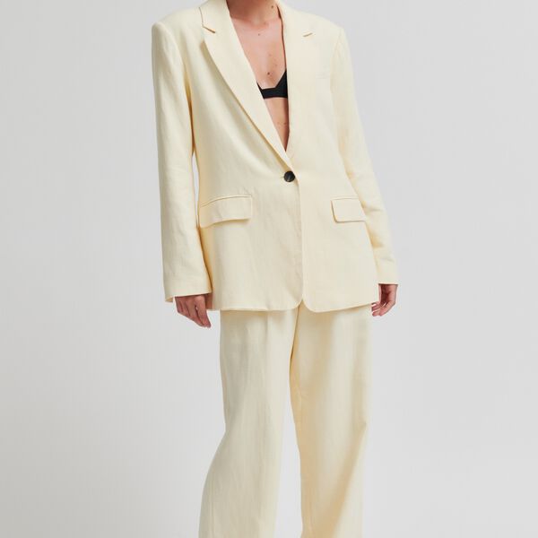 Lino New Fit Blazer, alabaster gleam, Second Female